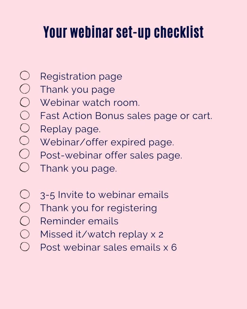 setting up a webinar checklist